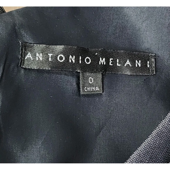 Antonio Melani Dress Size 0 Sheath Metallic Gray Pleated Cocktail Career - Picture 3 of 11